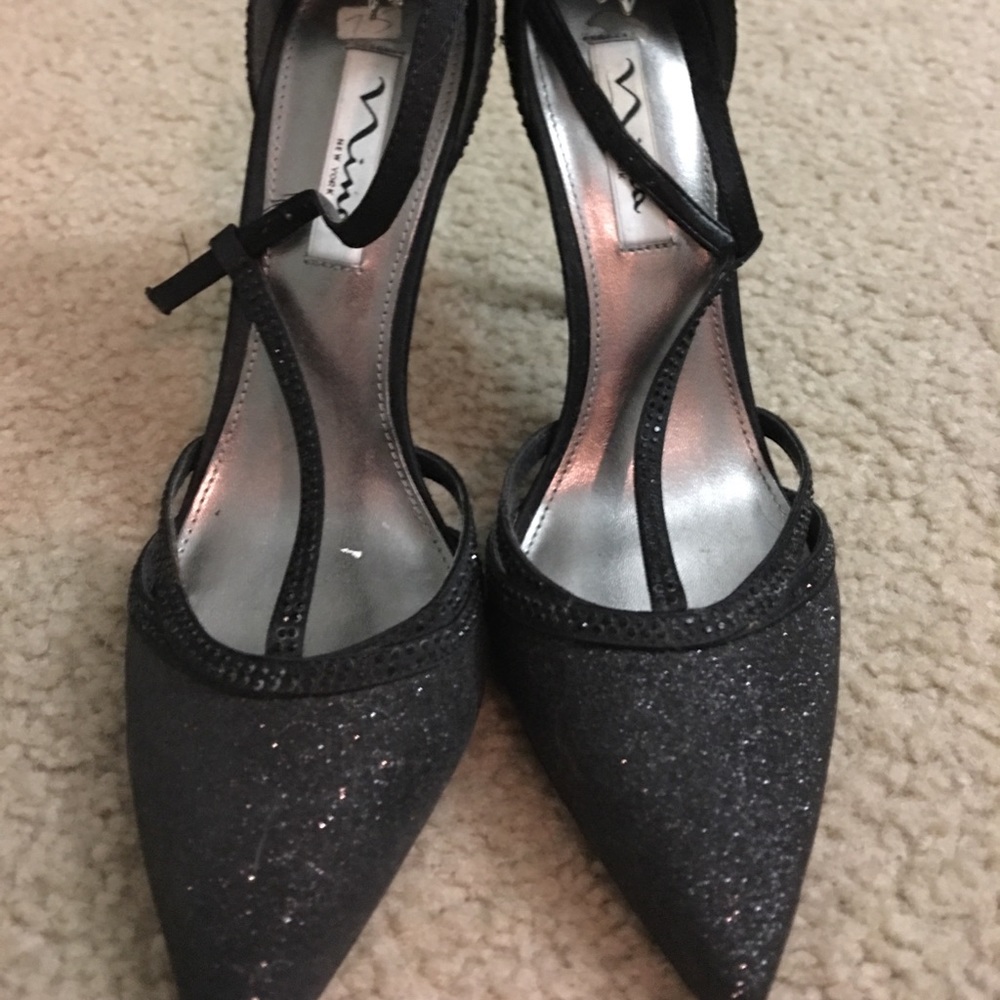 Nina sky black glitter heels